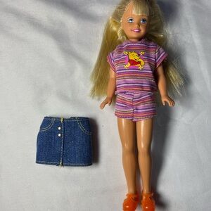 Vintage 90s Stacie Barbie Pooh Flashlight Fun Doll w/ Outfit & Shoes EUC